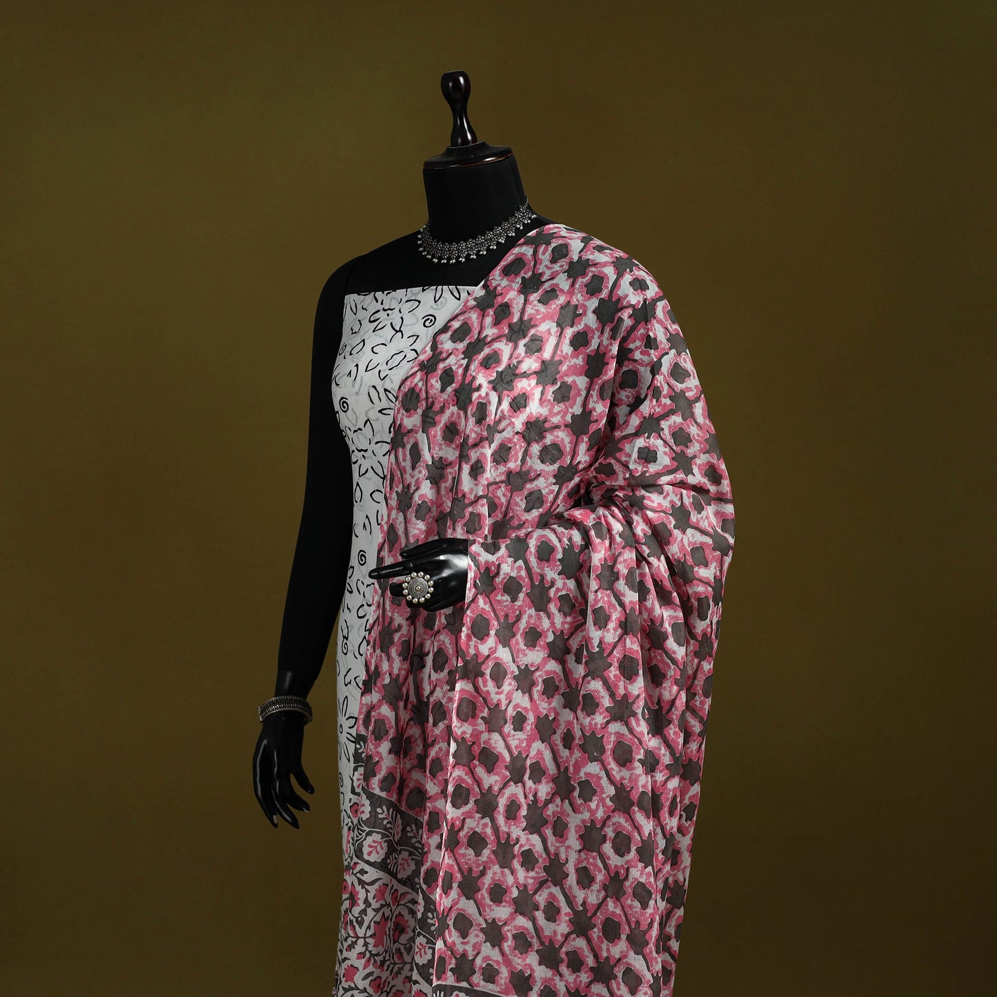 Cotton jaipur printed dupatta 86 - handcrafted