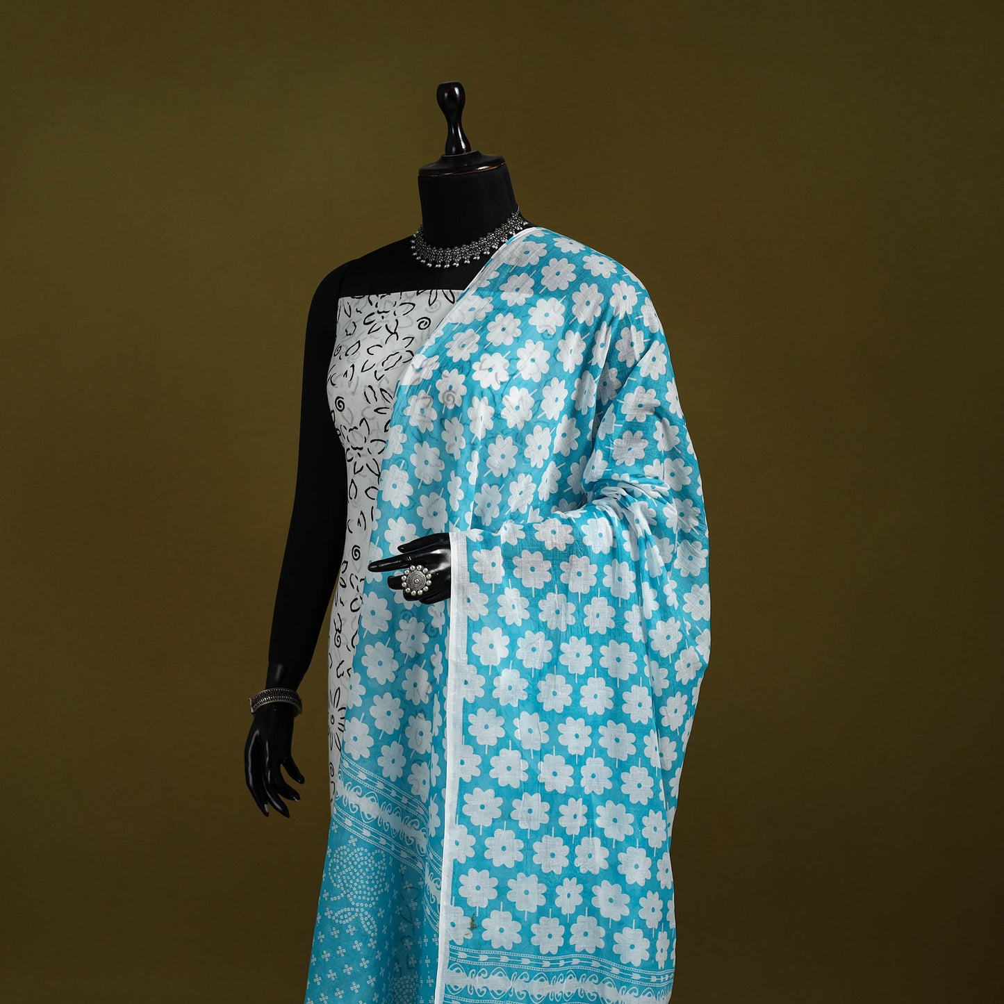 Cotton jaipur printed dupatta 88 - handcrafted