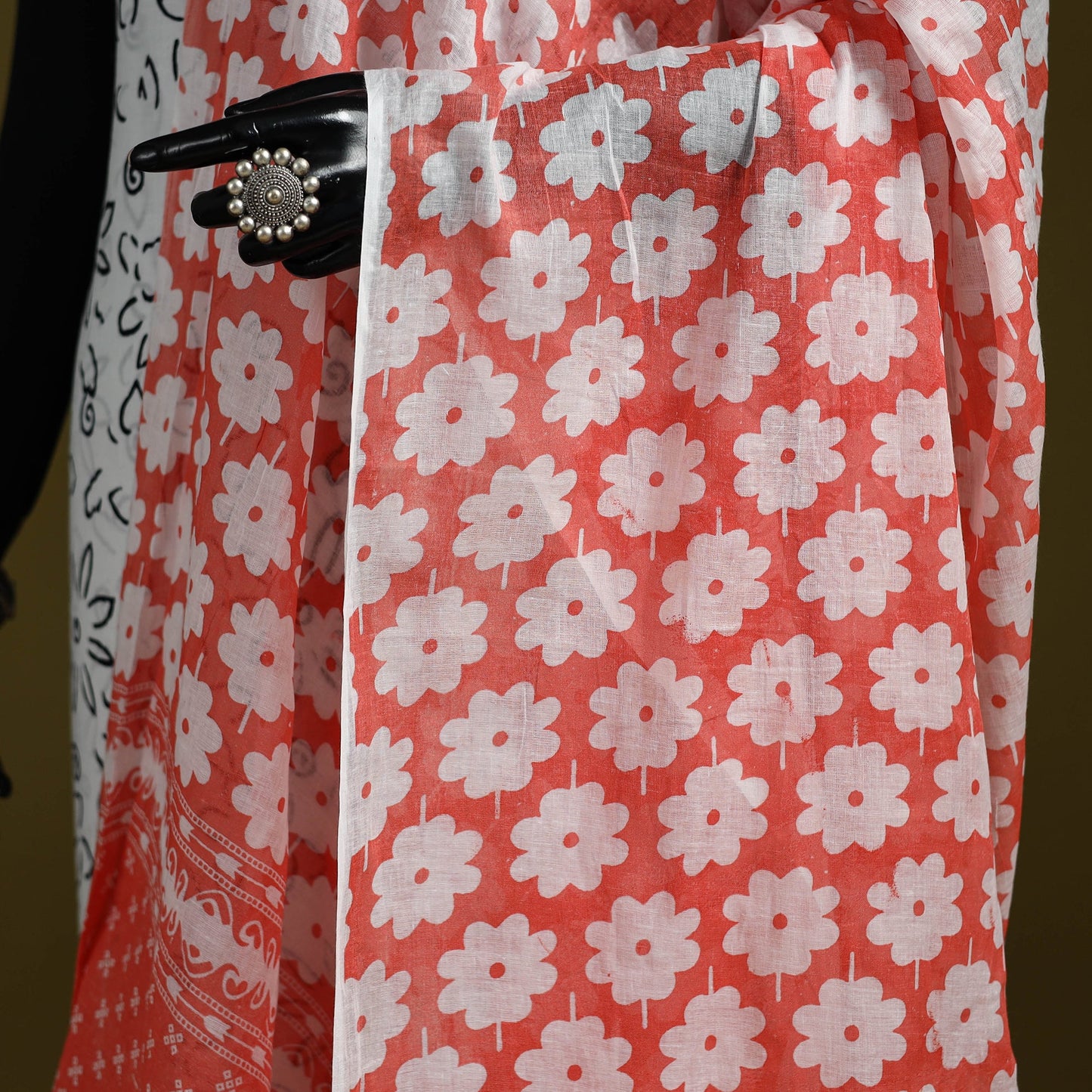 Cotton jaipur printed dupatta 89 - handcrafted