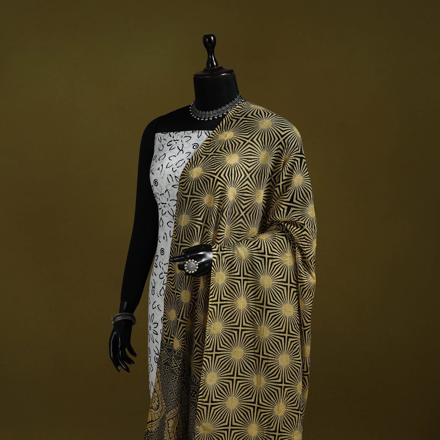 Cotton jaipur printed dupatta 90 - handcrafted