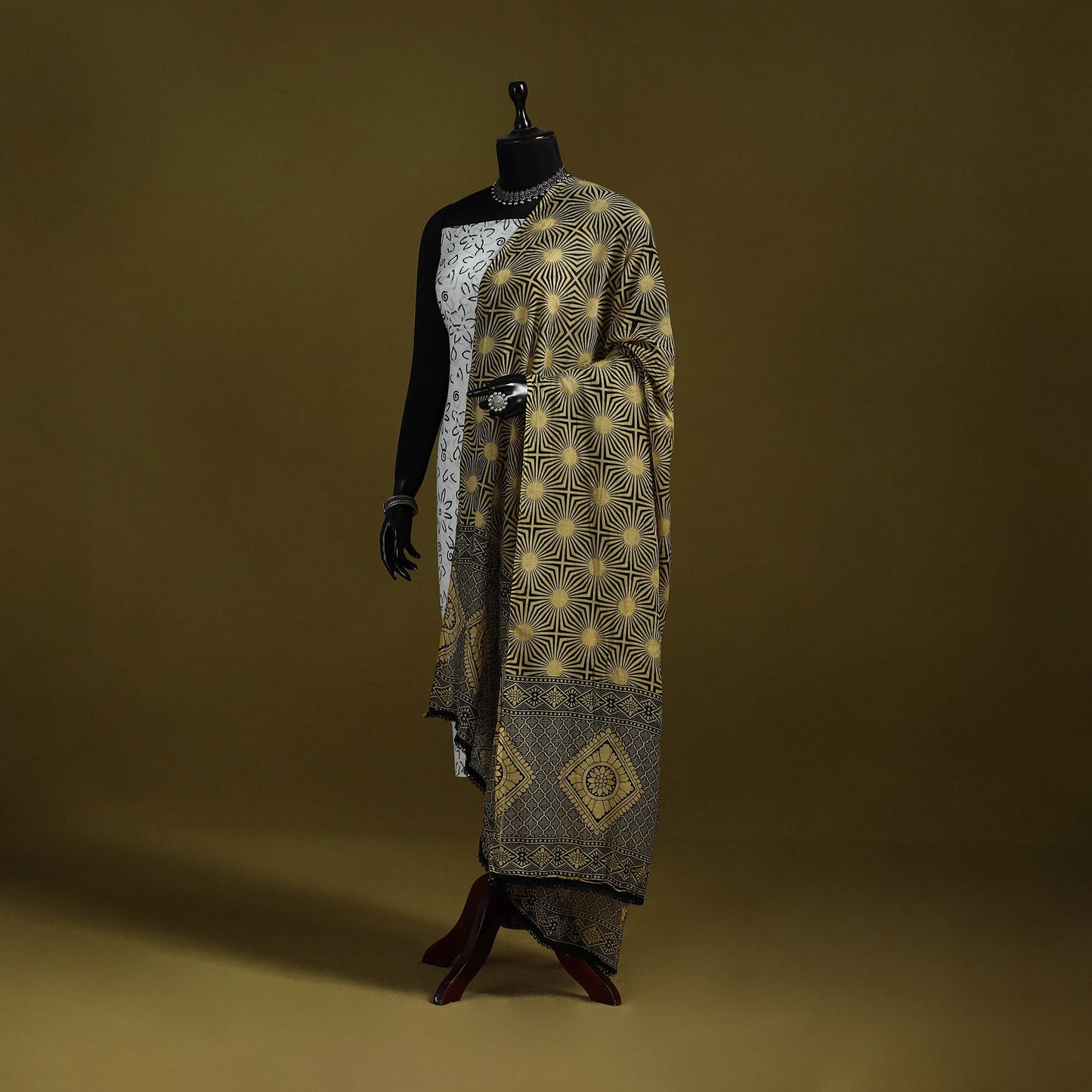 Cotton jaipur printed dupatta 90 - handcrafted