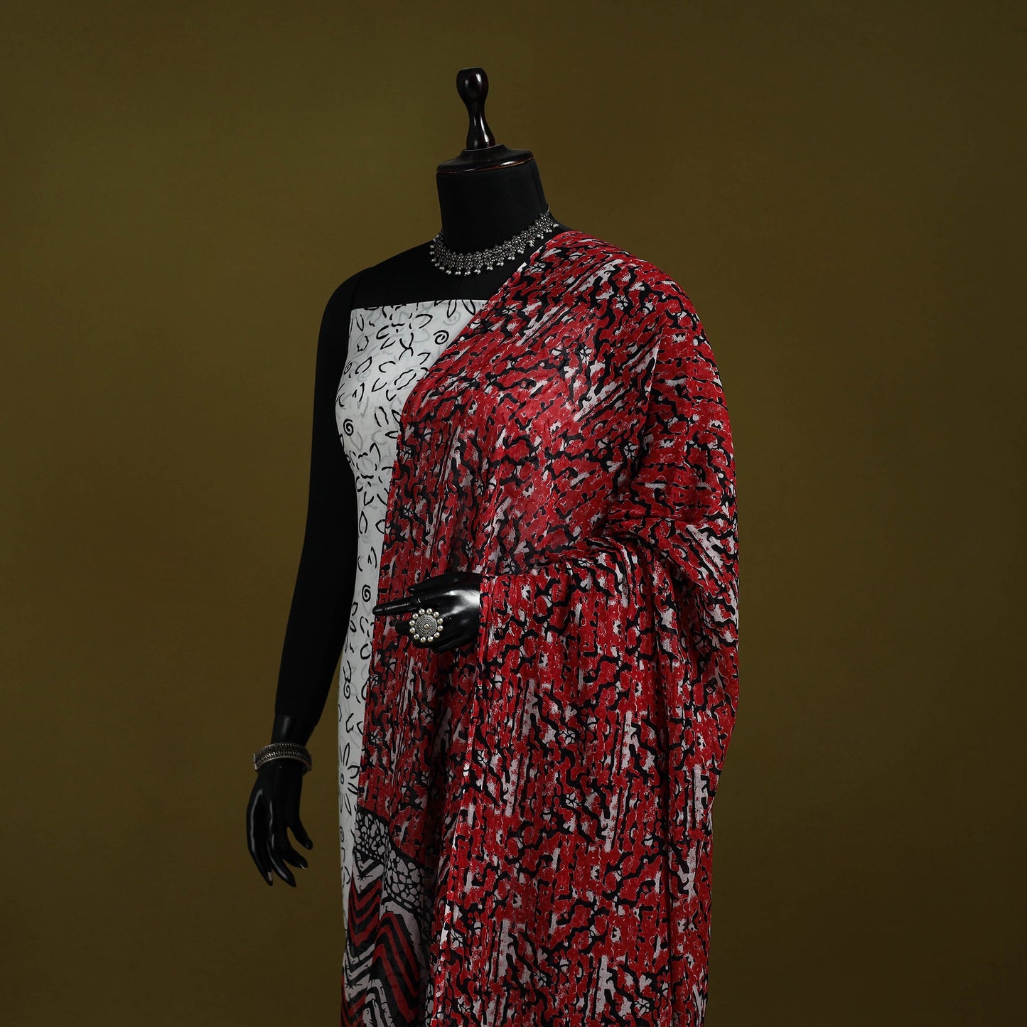 Cotton jaipur printed dupatta 91 - handcrafted