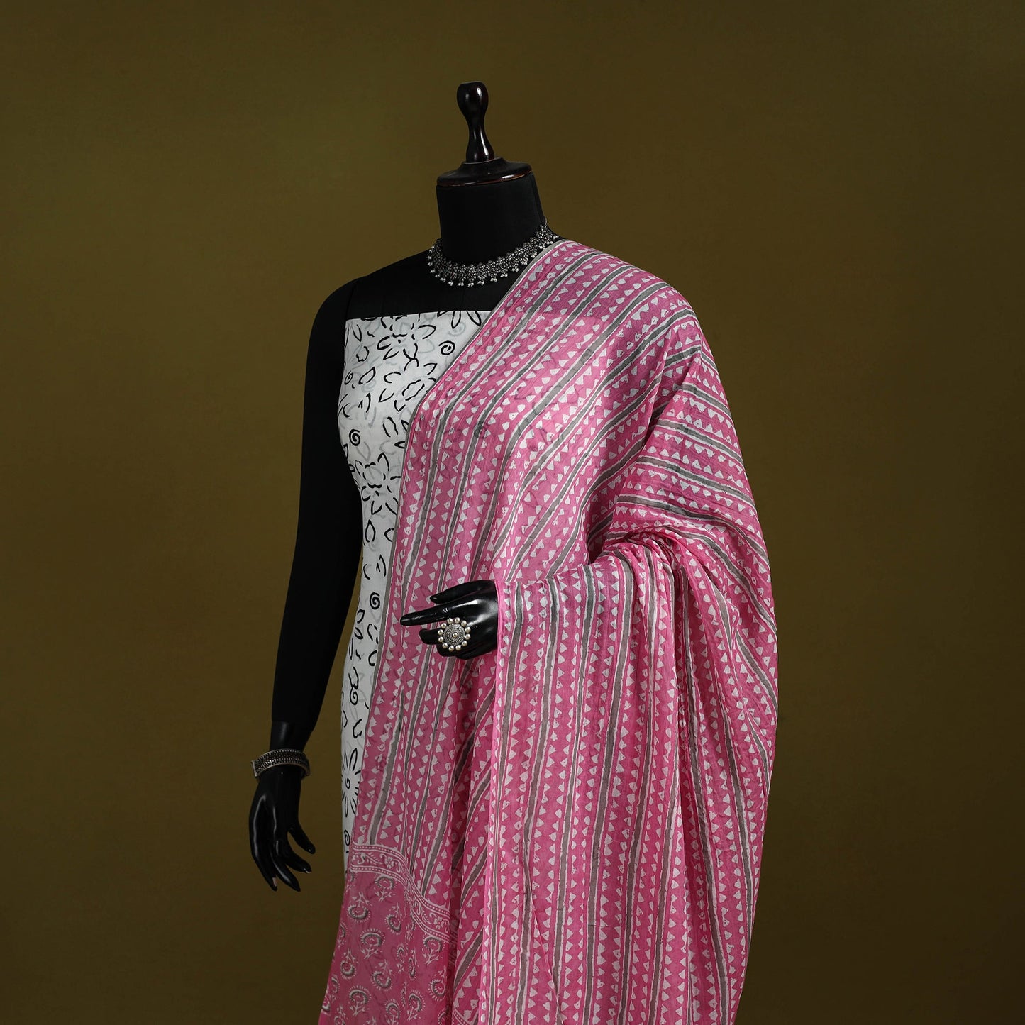 Cotton jaipur printed dupatta 92 - handcrafted