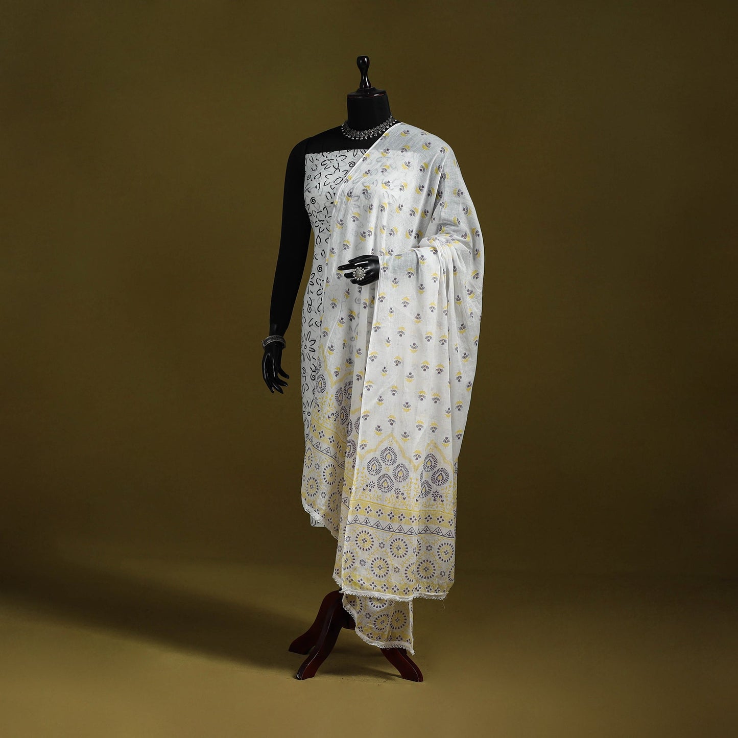 Cotton jaipur printed dupatta 93 - handcrafted