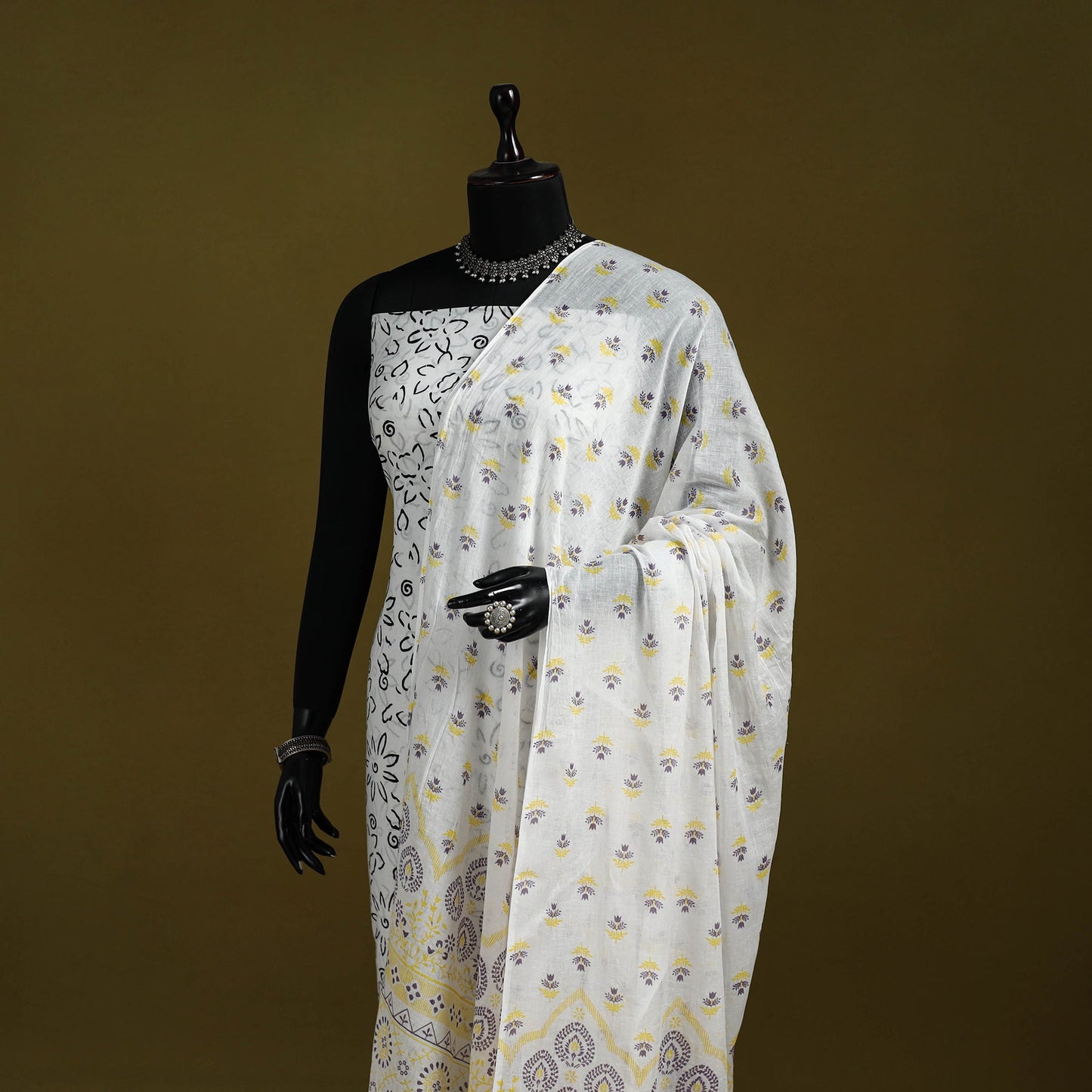 Cotton jaipur printed dupatta 93 - handcrafted