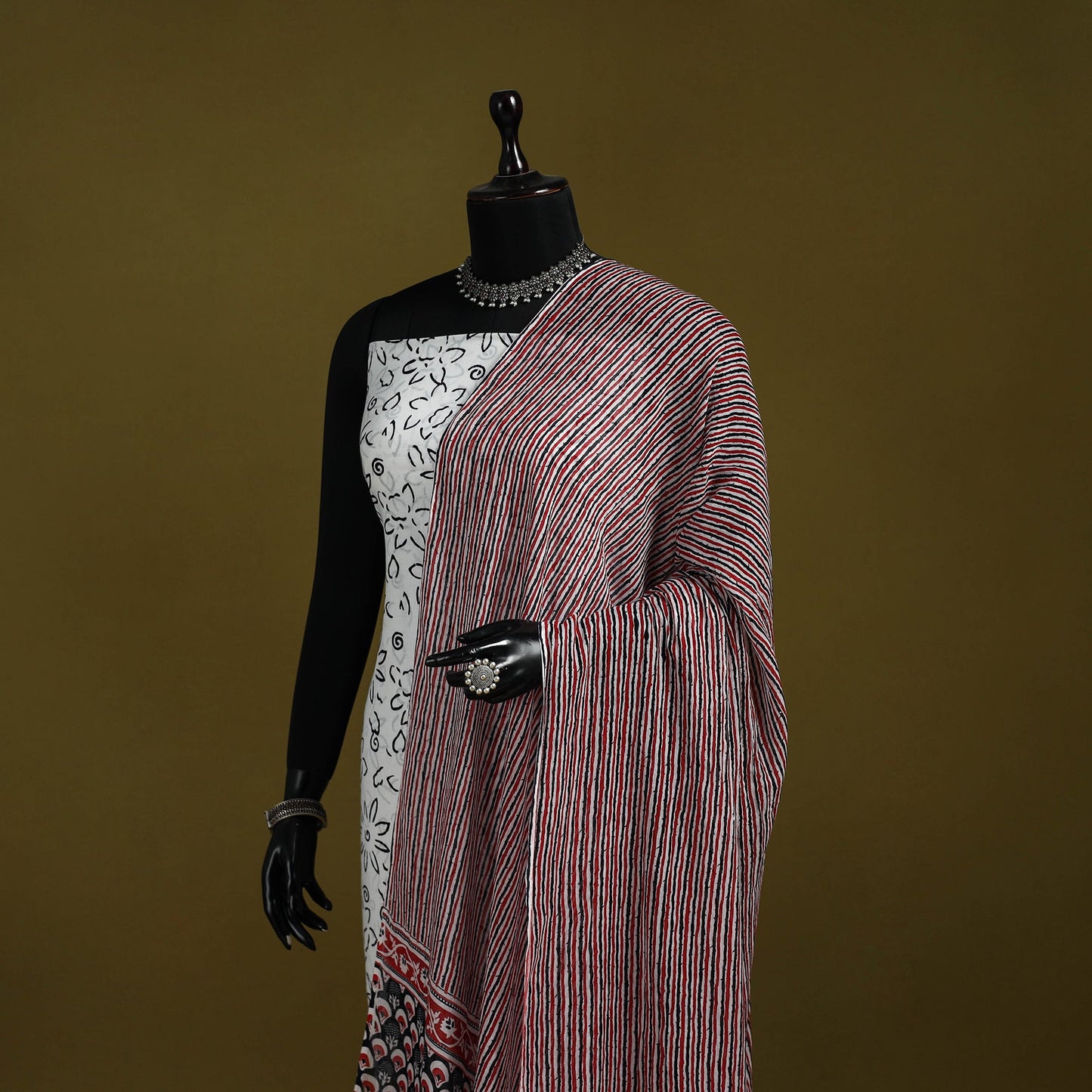 Cotton jaipur printed dupatta 94 - handcrafted