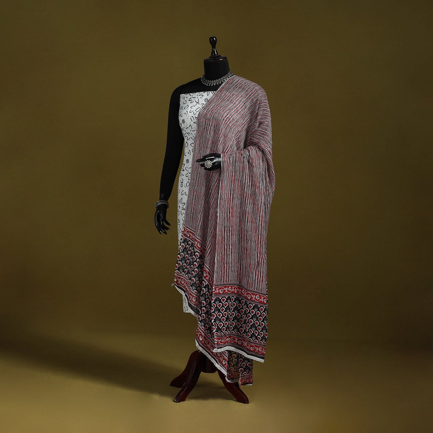 Cotton jaipur printed dupatta 94 - handcrafted