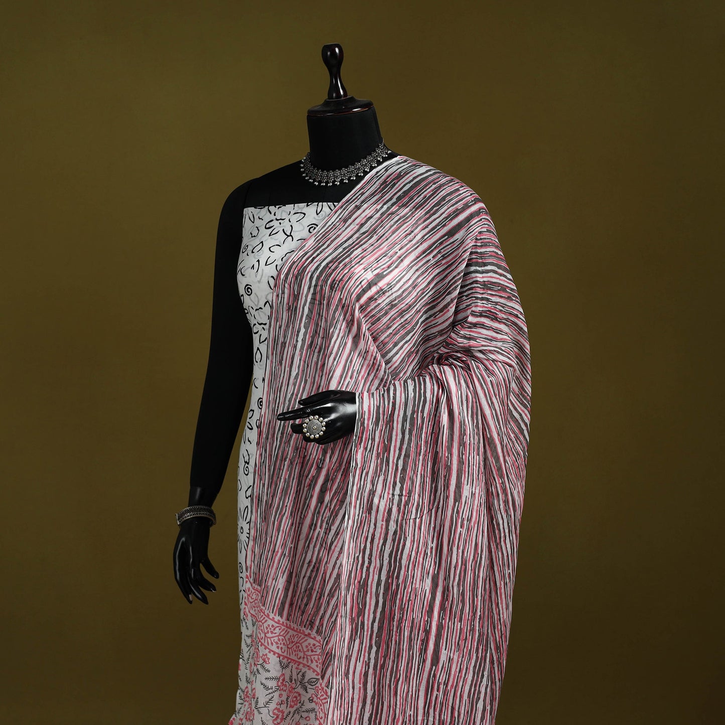 Cotton jaipur printed dupatta 95 - handcrafted