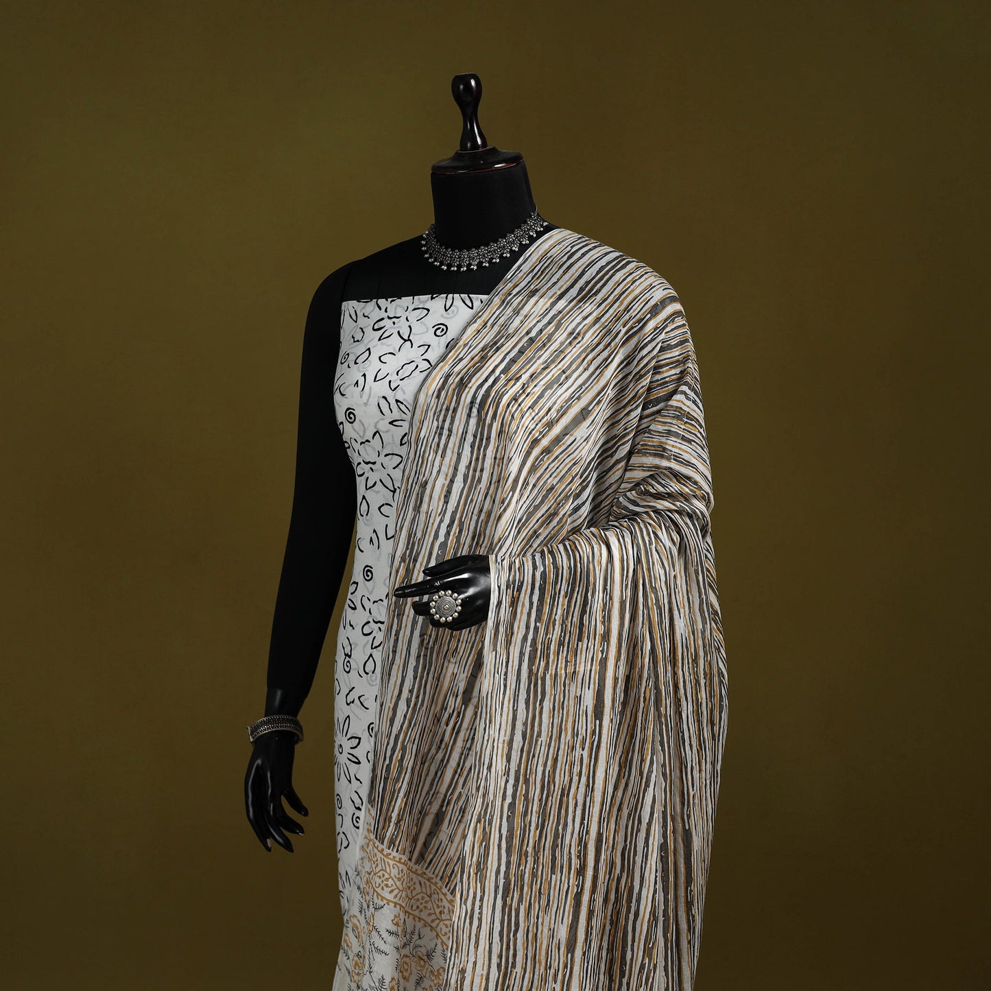 Cotton jaipur printed dupatta 96 - handcrafted