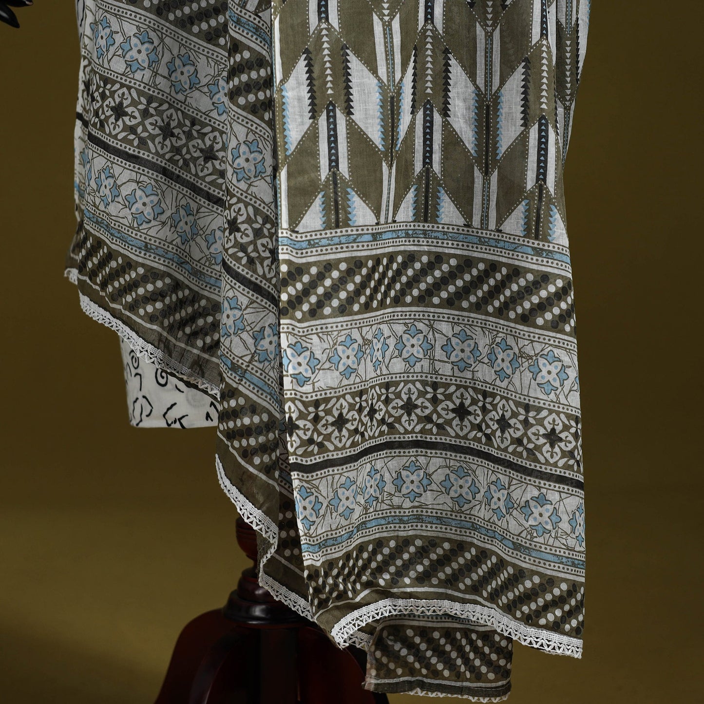 Cotton jaipur printed dupatta 97 - handcrafted