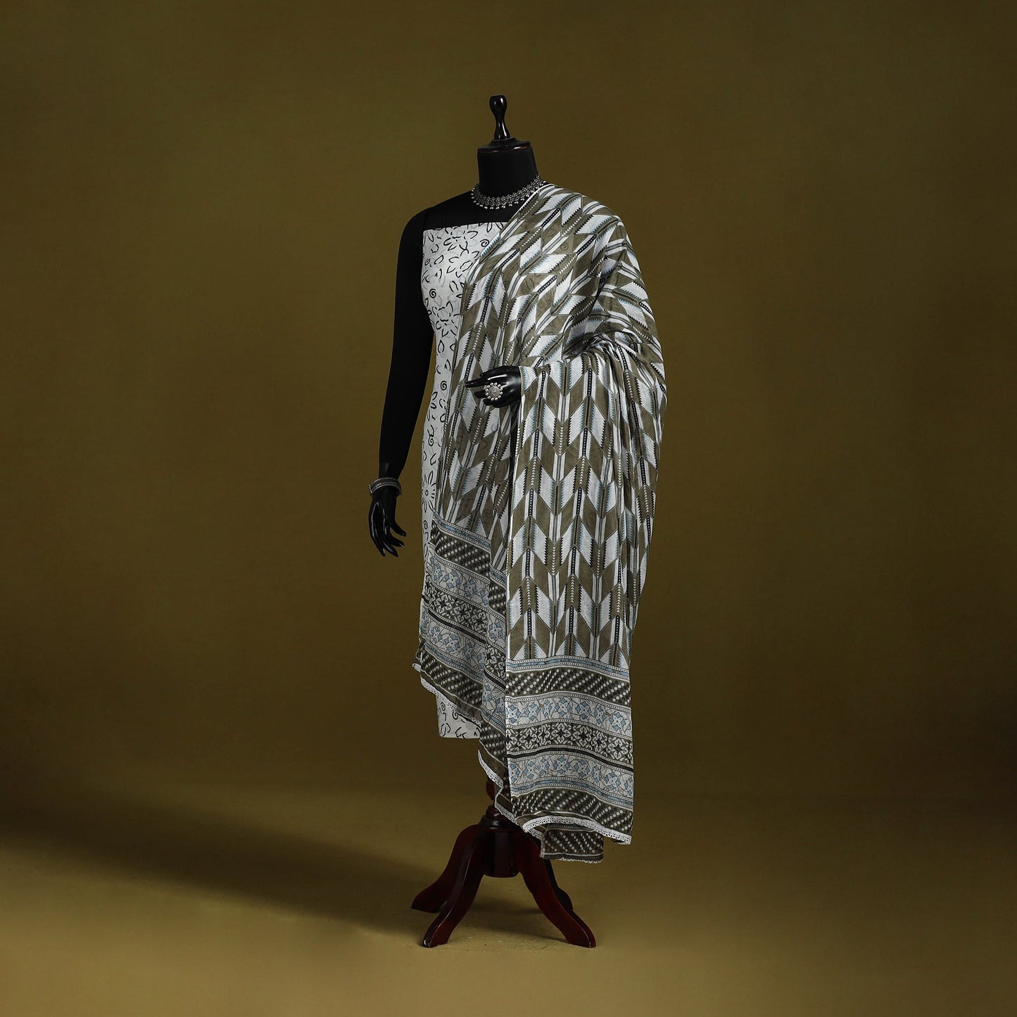 Cotton jaipur printed dupatta 97 - handcrafted