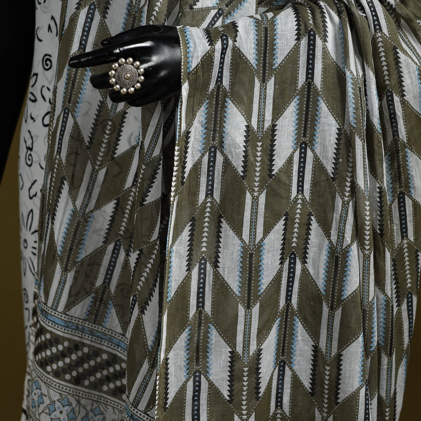 Cotton jaipur printed dupatta 97 - handcrafted