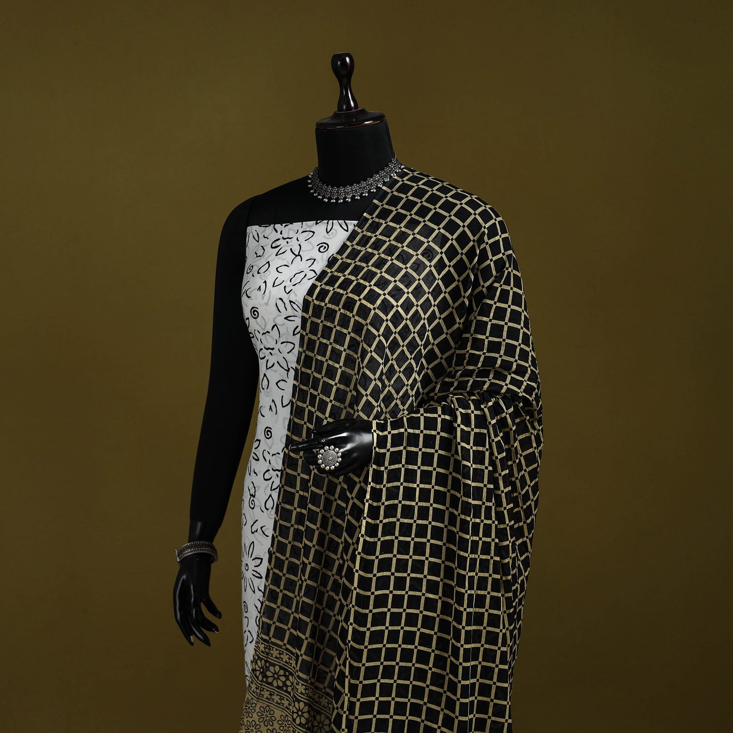 Cotton jaipur printed dupatta 98 - handcrafted