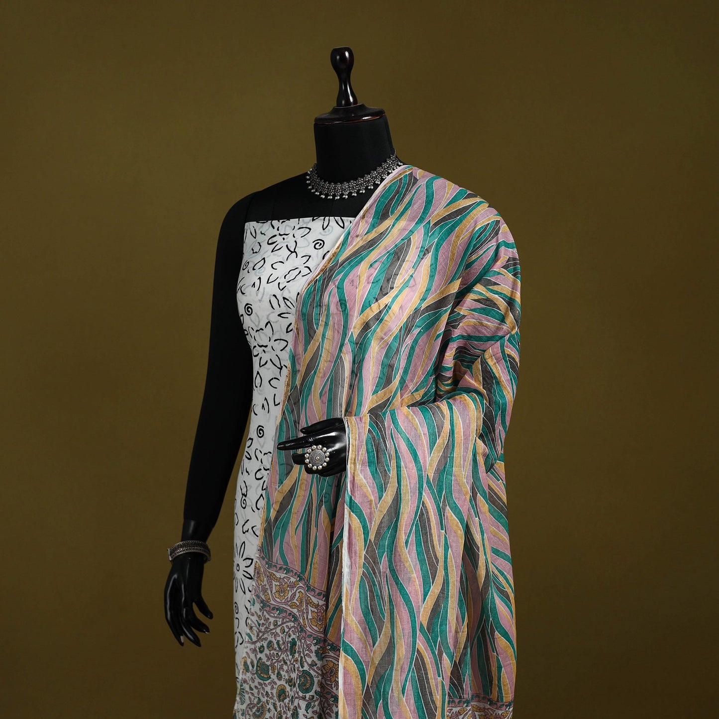 Cotton jaipur printed dupatta 99 - handcrafted