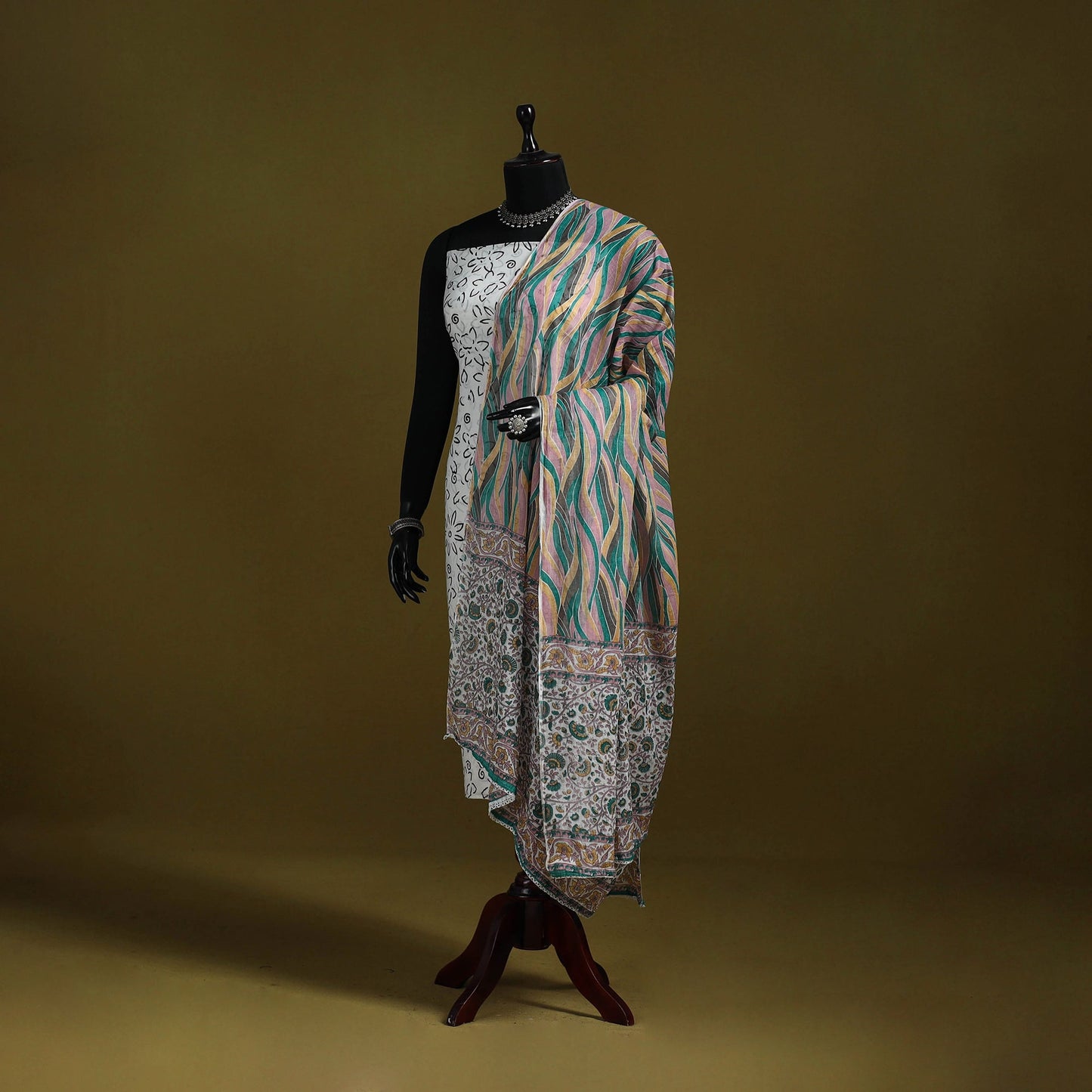 Cotton jaipur printed dupatta 99 - handcrafted