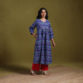 Cotton a-line pochampally ikat kurta for women 04