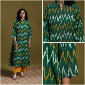 Cotton a-line pochampally ikat kurta for women 06