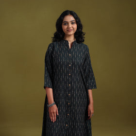 Cotton a-line pochampally ikat kurta for women 09