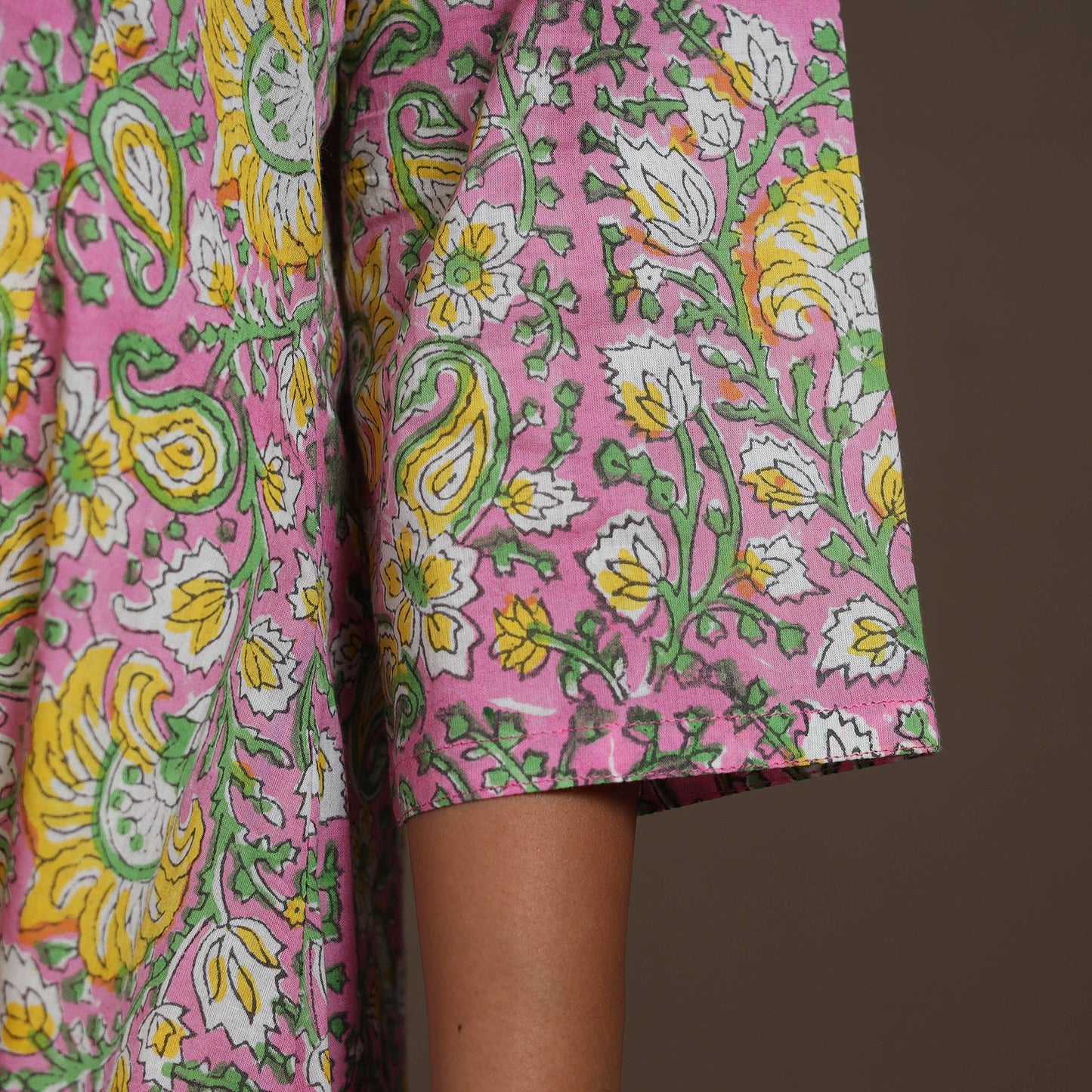 Block Print Cotton A-Line Sanganeri Kurta