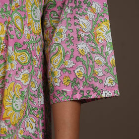 Block Print Cotton A-Line Sanganeri Kurta