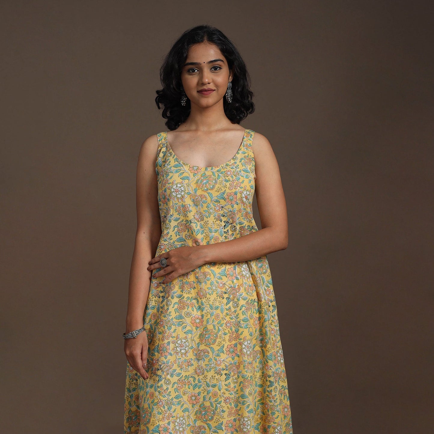 Block Print Cotton A-Line Sanganeri Kurta