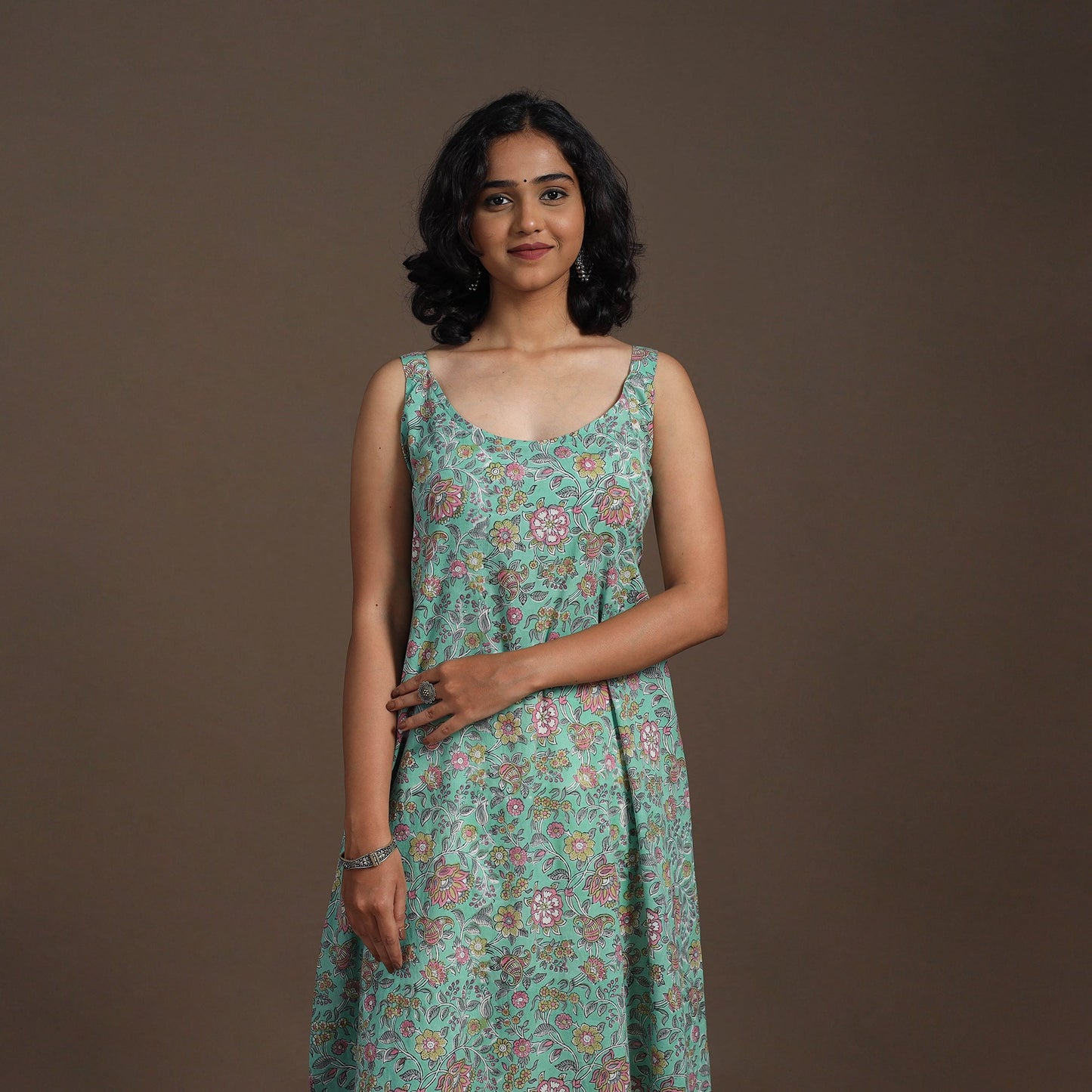 Block Print Cotton A-Line Sanganeri Kurta