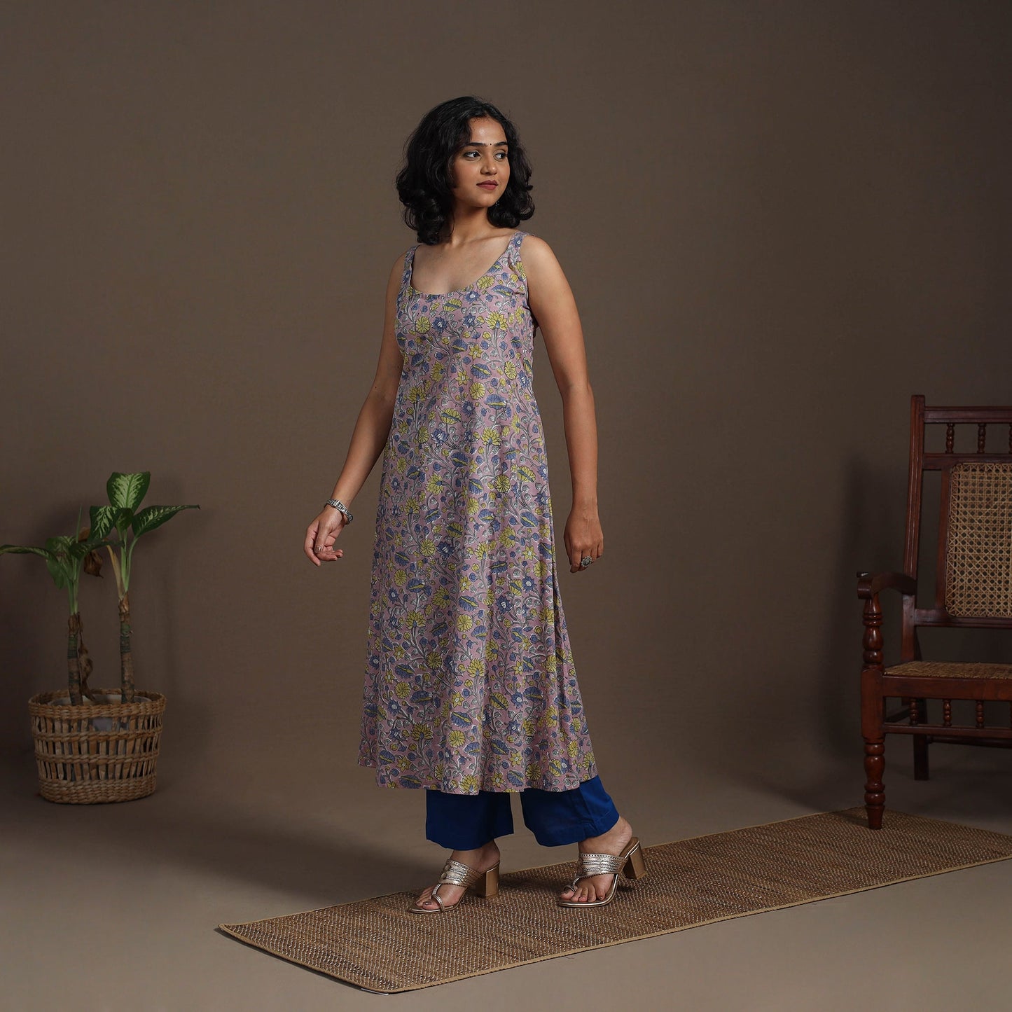 Cotton a-line sanganeri kurta 08 - handcrafted