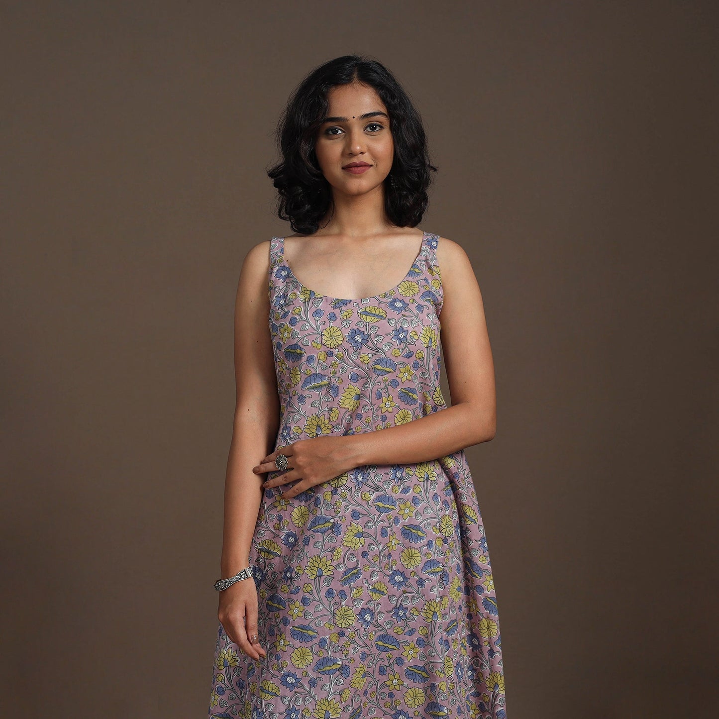 Cotton a-line sanganeri kurta 08 - handcrafted