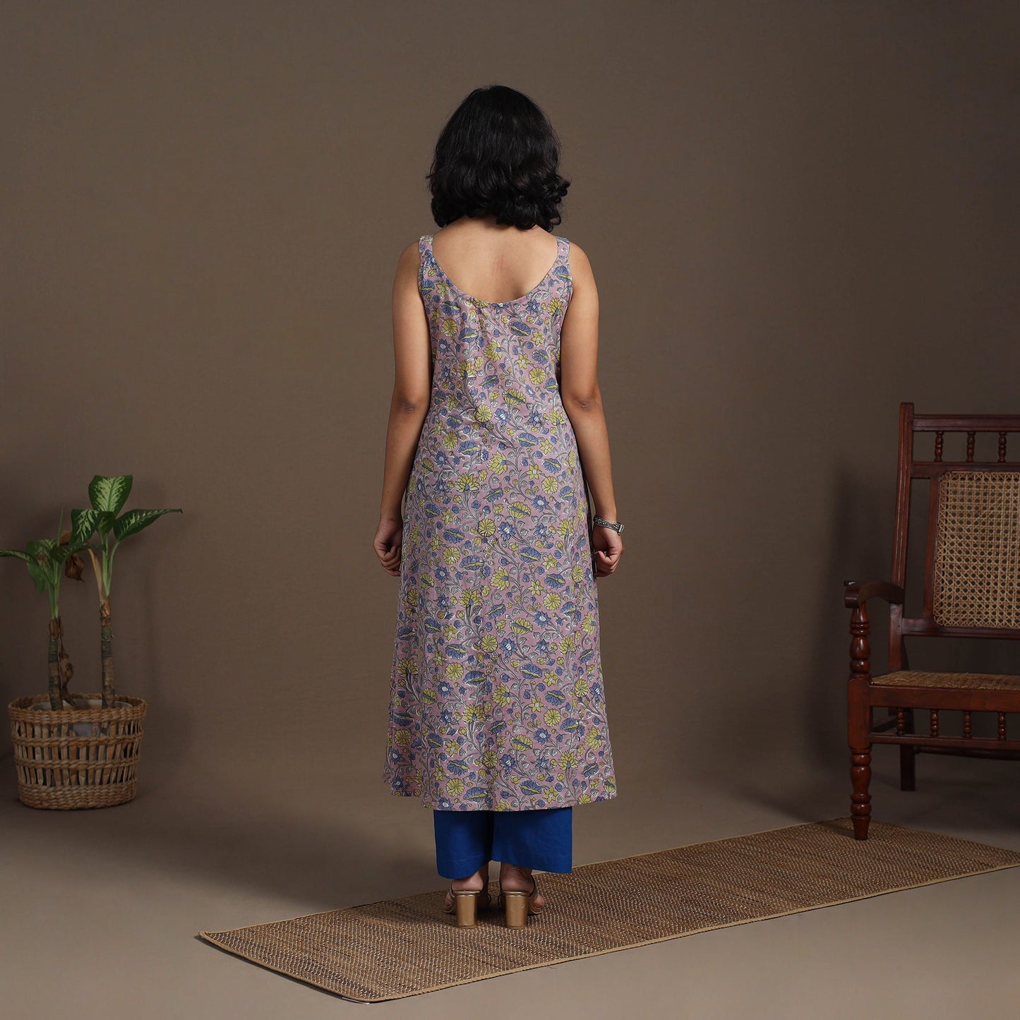 Cotton a-line sanganeri kurta 08 - handcrafted