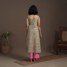 Block Print Cotton A-Line Sanganeri Kurta
