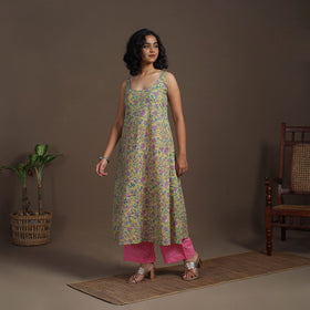 Block Print Cotton A-Line Sanganeri Kurta