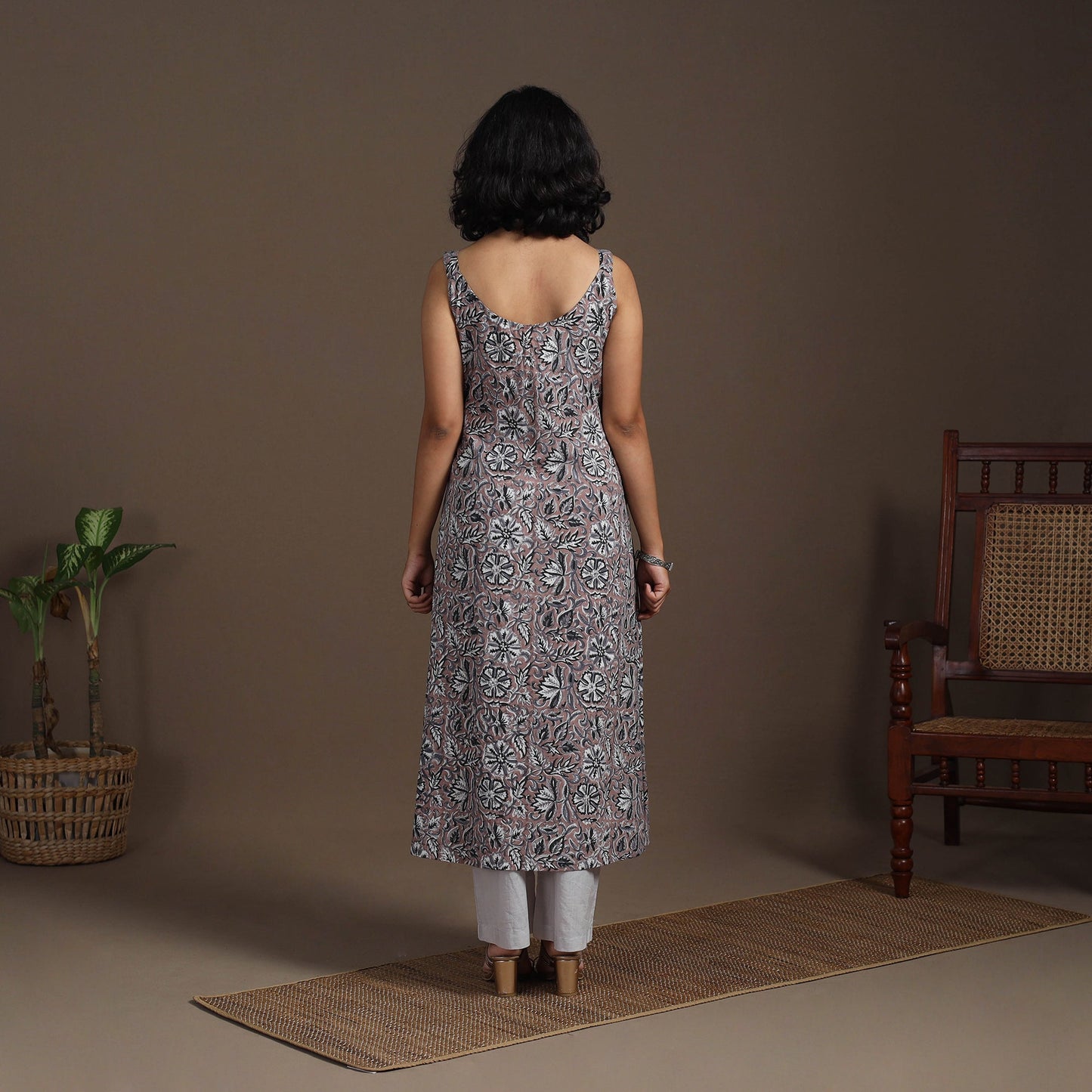 Cotton a-line sanganeri kurta 10 - handcrafted