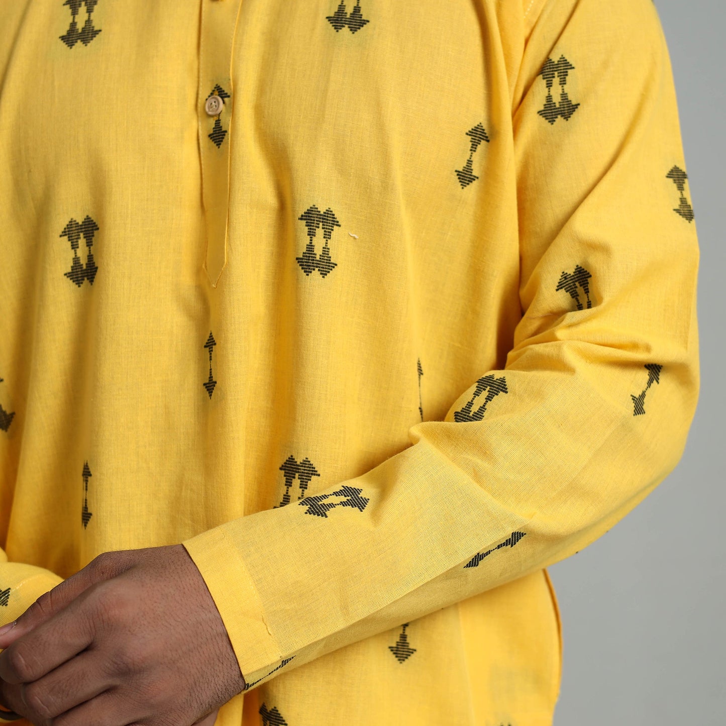 Buy Cotton Long Jacquard Kurta for Men