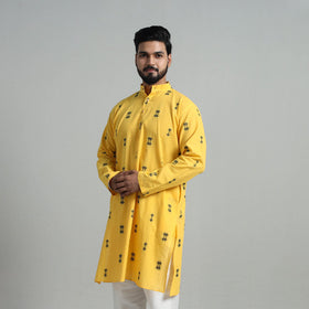 Buy Cotton Long Jacquard Kurta for Men