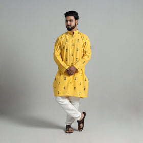 Buy Cotton Long Jacquard Kurta for Men