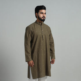  Cotton Long Jacquard Kurta for Men