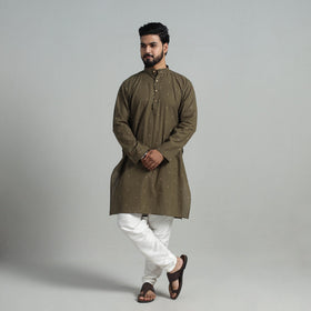  Cotton Long Jacquard Kurta for Men