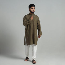  Cotton Long Jacquard Kurta for Men