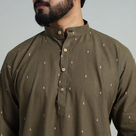  Cotton Long Jacquard Kurta for Men