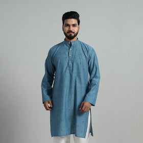 Buy Cotton Long Jacquard Kurta for Men