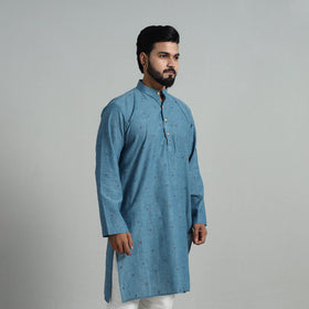 Buy Cotton Long Jacquard Kurta for Men