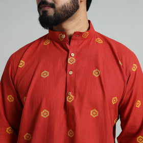 Buy Cotton Long Jacquard Kurta for Men