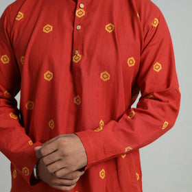 Buy Cotton Long Jacquard Kurta for Men