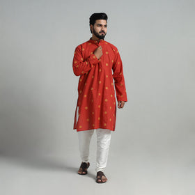 Buy Cotton Long Jacquard Kurta for Men