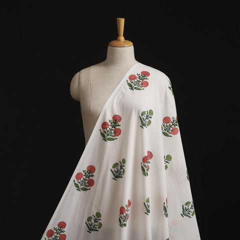 Cotton mughal butta hand block sanganeri print fabric 44