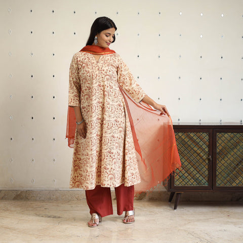 Cotton pedana kalamkari kurta set (set of 3) 02