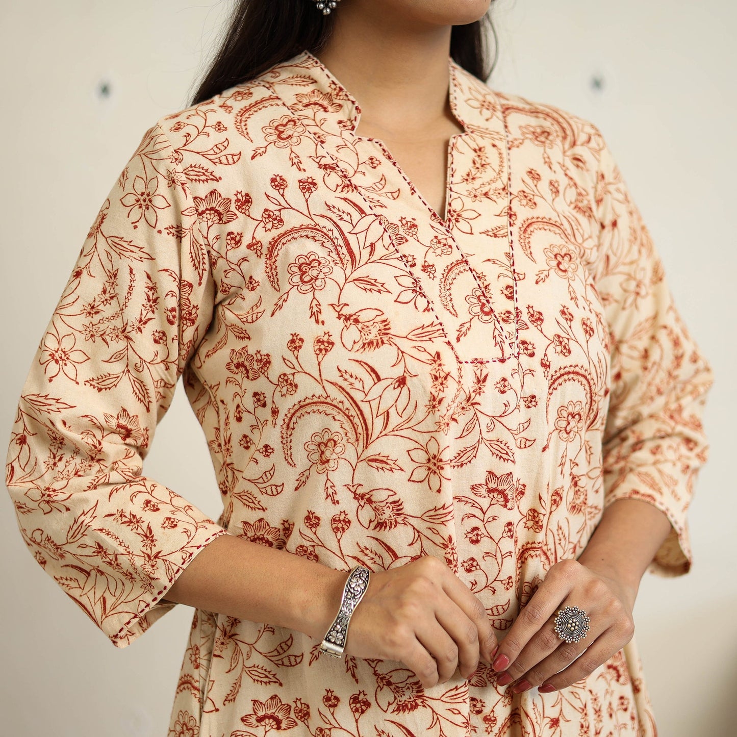 Cotton pedana kalamkari kurta set (set of 3) 02