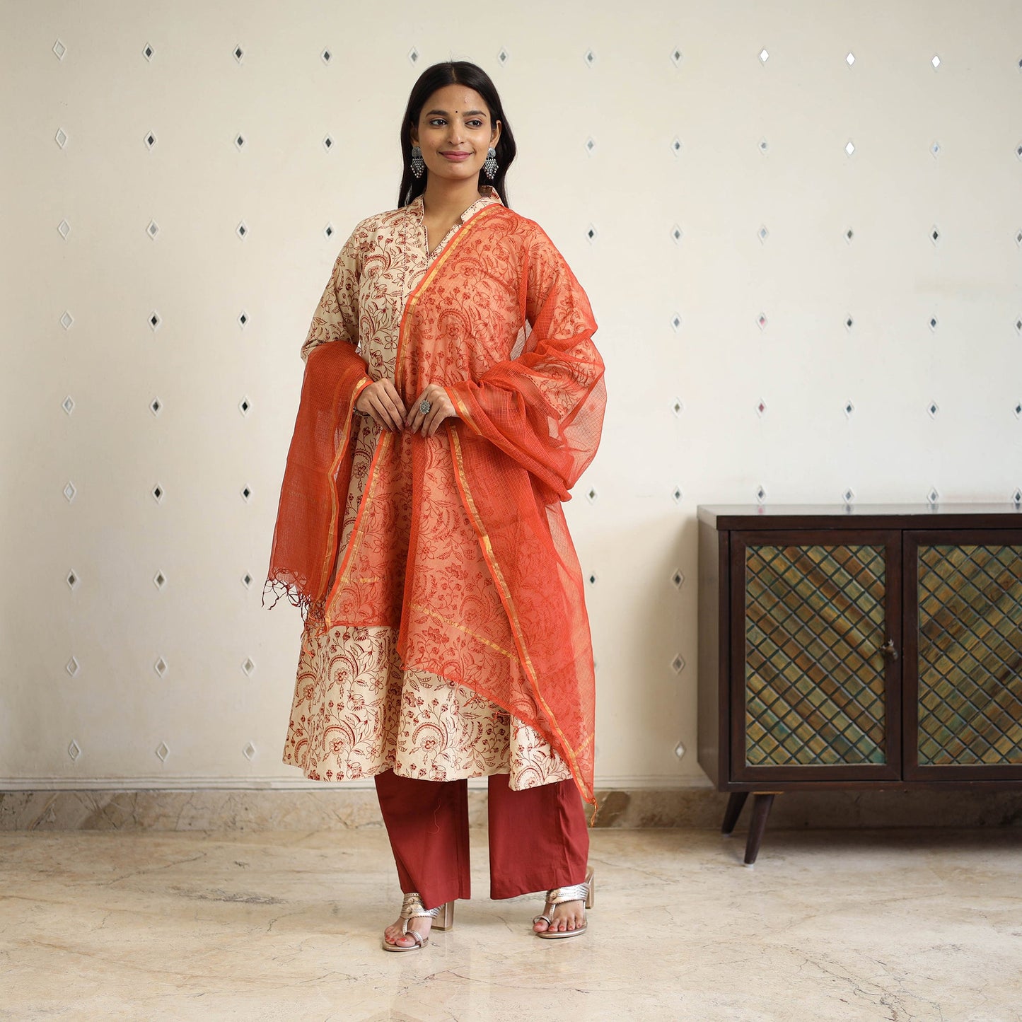 Cotton pedana kalamkari kurta set (set of 3) 02