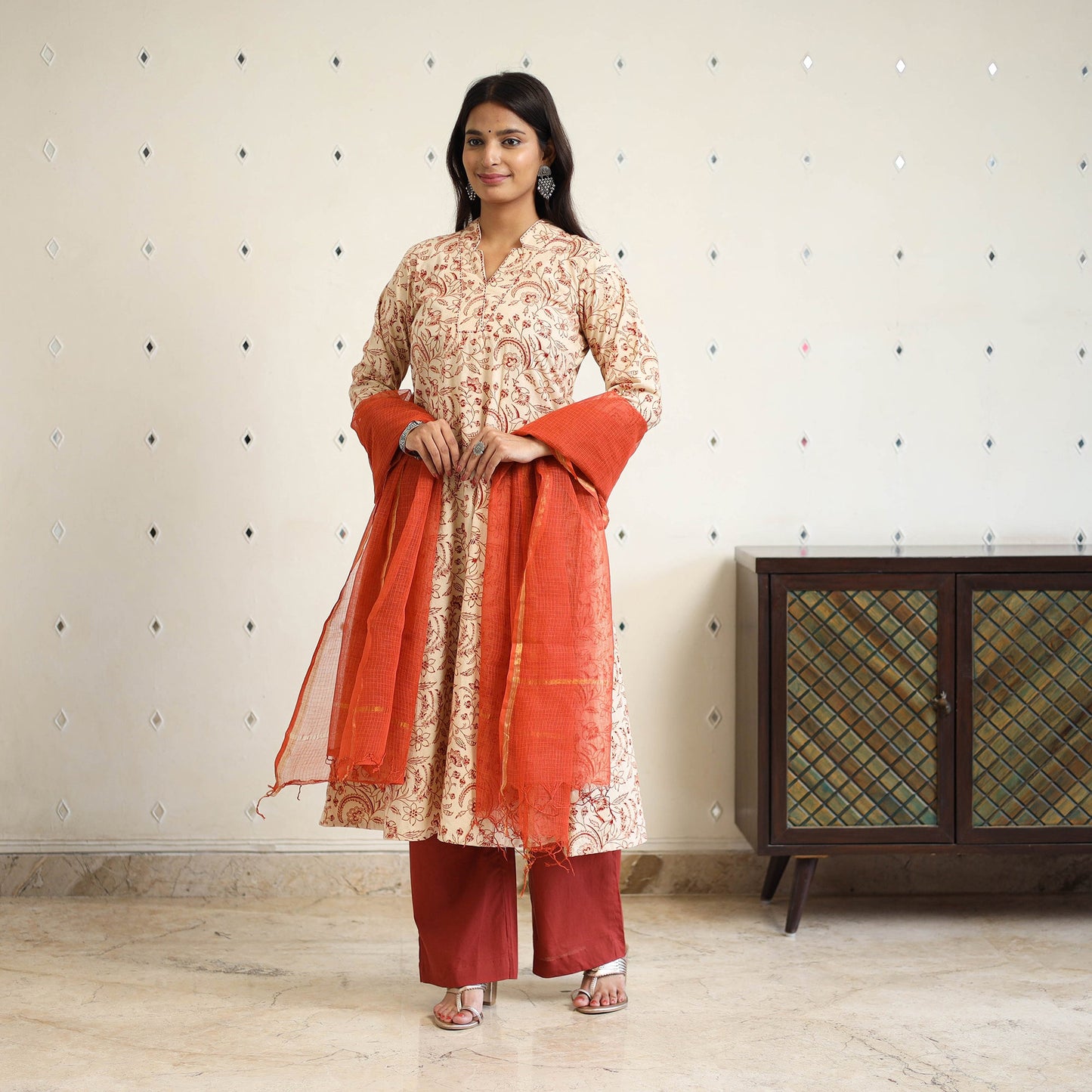 Cotton pedana kalamkari kurta set (set of 3) 02