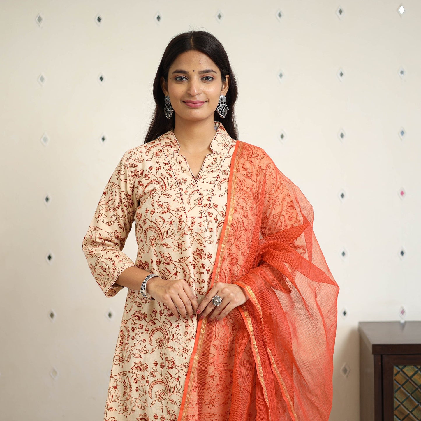 Cotton pedana kalamkari kurta set (set of 3) 02